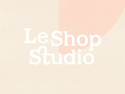 Le Shop Studio 70s branding identity ligature logo logotype peach pink retro wordmark