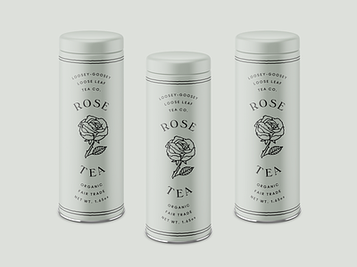 Rose Tea Packaging food green layout loose leaf packaging rose sage tea tins typography