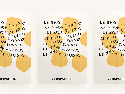 Le Shop Studio Poster branding color blocking flower geometric poster typography warped yellow