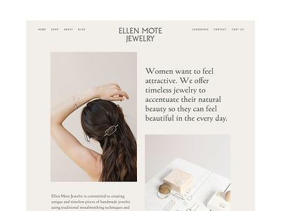 Ellen Mote Website beauty brand identity branding ecommerce jewelry jewelry branding jewelry shop lifestyle logo retail website