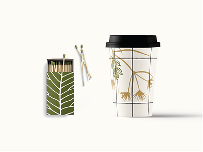 Put a plant on it branding brunch cafe coffee coffee cup green los angeles match box matchbook restaurant shop