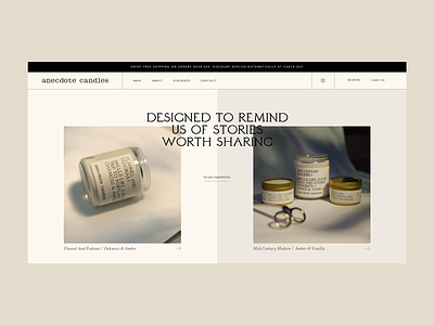 Anecdote Website candles custom ecommerce eshop grid shop shop design shopify shopify plus typography webdesign website