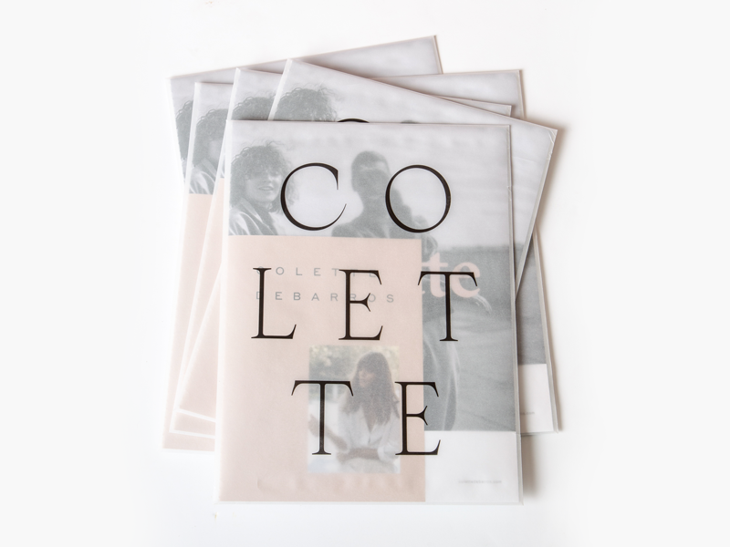 Colette Envelope cover design catalog lookbook promo typography envelope print transparent vellum