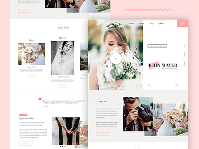 Wedding Photographer Homepage blog design landing page layout photography ui user experience webdesign webpage website