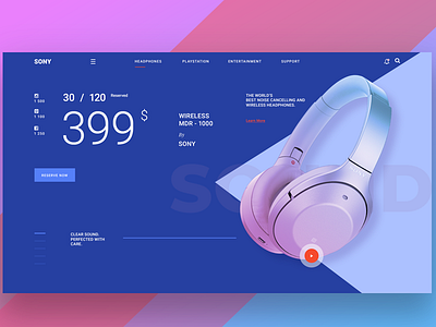 Headphones design header headphones landing page product site ui ux webpage website