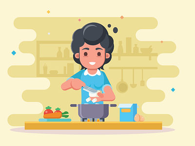 Cooking food art chef cooking creative design food illustration vector webpage website