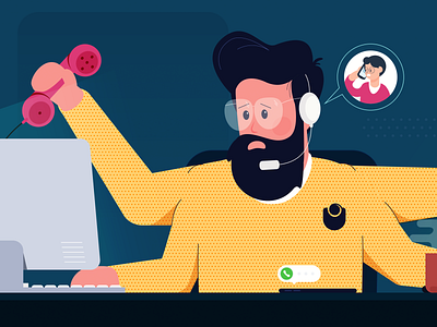 How To Feel Less Overwhelmed More Productive agent blog chennai collaboration customer service design flat design freshworks illustration overwhelmed productive stress tools vector workload