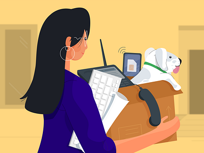 What’s new in Freshcaller: Bring your own carrier and devices blog byoc carrier design devices dog flat design freshworks illustration logistics moving workplace office shifting sip vector