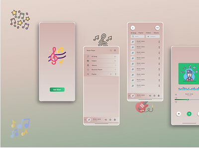 Music Player App Ui Design app ui desing design mobile apps music app ui music player app ui ui ui desing uxui