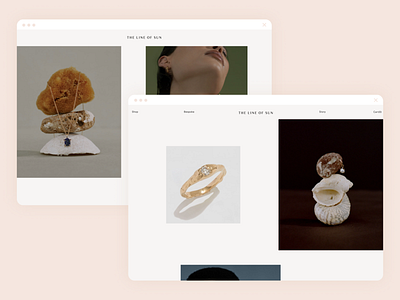 The Line of Sun | Website design & build classic design jewellery minimal neutral organic shop store ui website website design