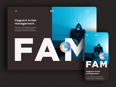 Flagrant Artist Management | UI Design dark website darkmode design inspiration mockup music ui ux web design website