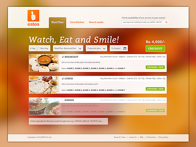 Eatos Landing Page