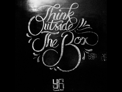 Think Outside The Box chalkboard creative handlettering lettering passion