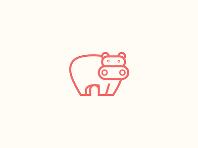 Hippo art illustration logo