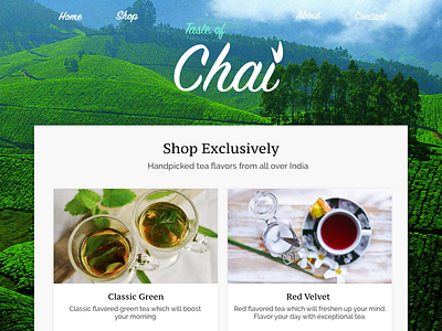 Tea Selling Website Landing Page