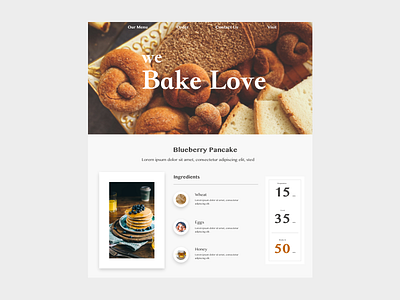 We Bake Love bake breakfast eggs love pancake ui ux visual web