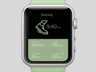 Apple Watch UI Design apple design green running shoe smartwatch ui ux watch