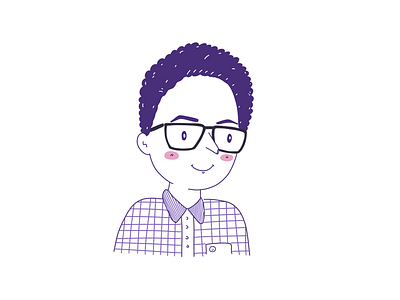 Another illustration of a friend of mine art boy colleague line love marketing product purple shirt ui ux