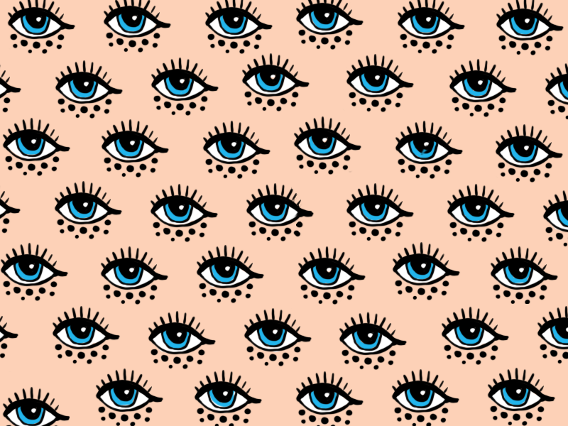 Eyes for eyes pattern human skin procreate ipad cartoon doodle pattern style drawing love blue eyes