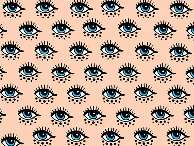 Eyes for eyes pattern blue cartoon doodle drawing eyes human ipad love pattern procreate skin style