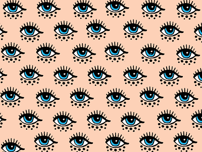 Eyes for eyes pattern blue cartoon doodle drawing eyes human ipad love pattern procreate skin style