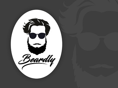 Beardly Logo beard blackwhite branding logo