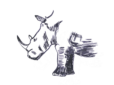 Rhinoceros illustration pen sketch rhinoceros
