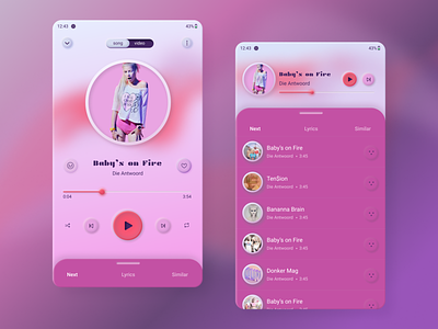 Music player app mobile app design mobile ui morph