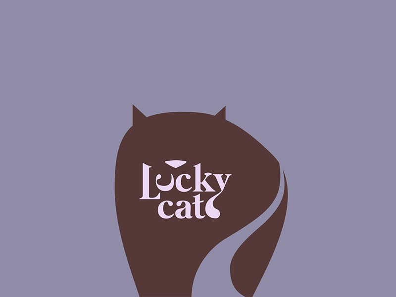 Lucky Cat logo animation animal animated animation branding cat flatdesign illustration illustrations logo logoanimation luck tail typography