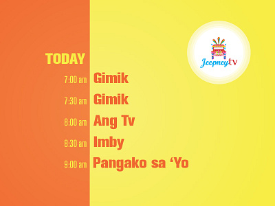 Jeepney TV Generic Day Schedule charlie jeepney tv vectors