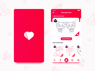 Crush 💕 coraline colasse cute design heart illustration ios mobile mood red sketch ui ux