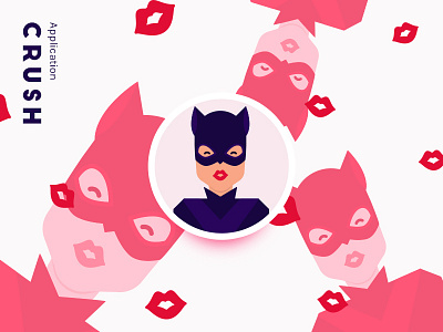 CatLove 💋 batman catwoman coraline colasse cute illustration ios love mobile red ui ux