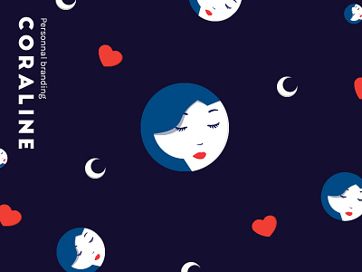 Personnal Branding 🌚 blue coraline colasse illustration logo moon night pattern ui ux