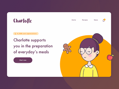 Charlotte cooking coraline colasse flat icons illustrations interfaces linear material orange ui ux web