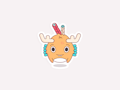 Monsters stickers #1 coraline colasse flat icons illustrations linear material monsters orange stickers ui ux