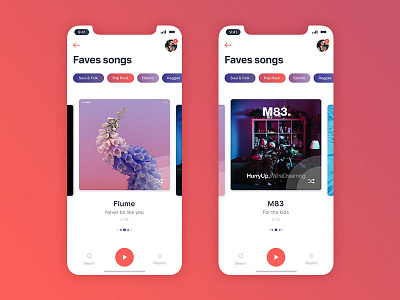 InVision Studio - Music Player card colasse coraline gradient invisionapp iphonex mobile music player ui ux webdesign