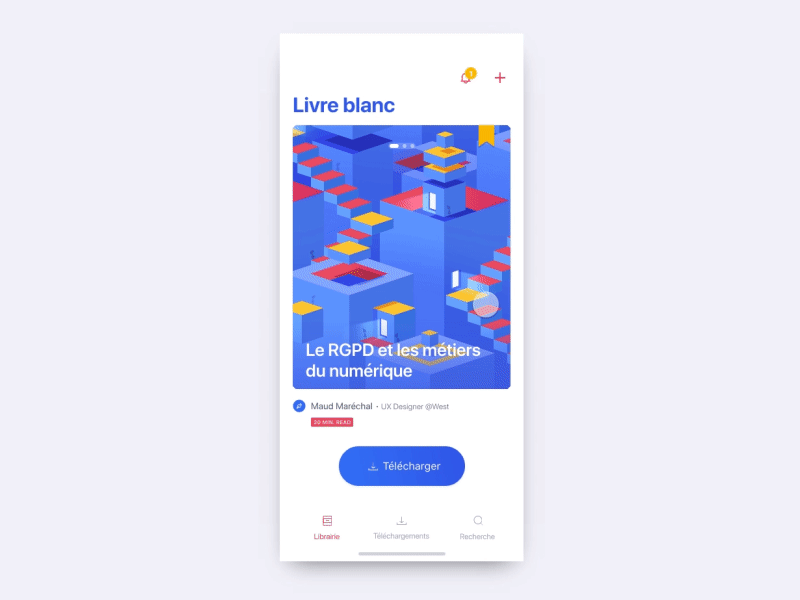 InVision Studio - GDPR White paper App blue card coraline gdpr colasse gif illustration invision studio invisionapp iphonex mobile ui ux