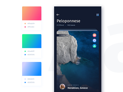 Studio Jam - Travel App concept - Gradients animation blue cards colasse coraline design interaction invision studio invisionapp iphone x gradients navigation ui ux