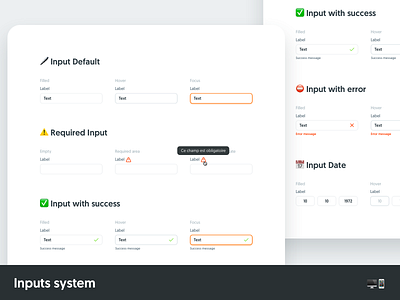 Inputs system design system fields form inputs sign in ui ux
