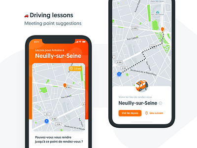 🧐 Exploration : Meeting points suggestions for driving lessons cards design driving lessons maps maps ui test ui ux