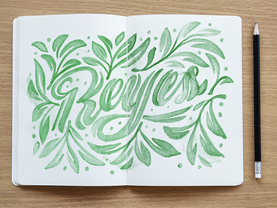 Watercolor lettering leaves green handmade illustration design leaves lettering lettering art lettermark logotype sketchbook type art typography watercolor watercolor art