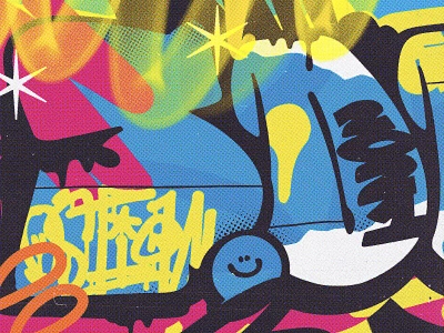 Graffiti 3000 K can art design art france graffiti graffiti art graffiti digital graffiti font graphic lettering pink popart print smile spray spraycan sticker streetart type vector yellow