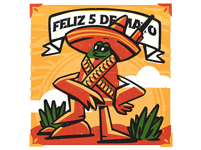 Feliz 5 de Maiyo! 5 de mayo achurado arte branding bullet chile colores dibujo digital grabado grabado digital illustration logo mariachi mexico post social media sombrero vector woodcut
