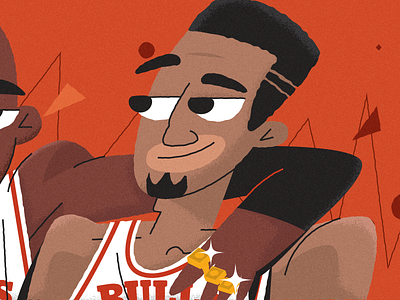 Pippen 90s animation basketball champions character character design chicago bulls hoops illustration jordan last dance nba nike pippen retro shape uptempo vector