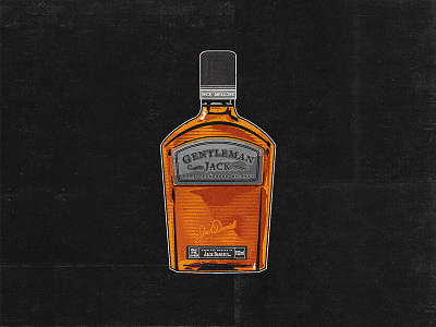 Gentleman Bottle alcohol bottle brand design handmade jackdaniels logo vector woodcut