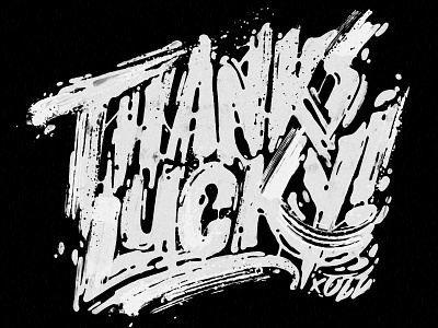 Thanks Lucky brand brush font handmade letter lettering logo watercolor