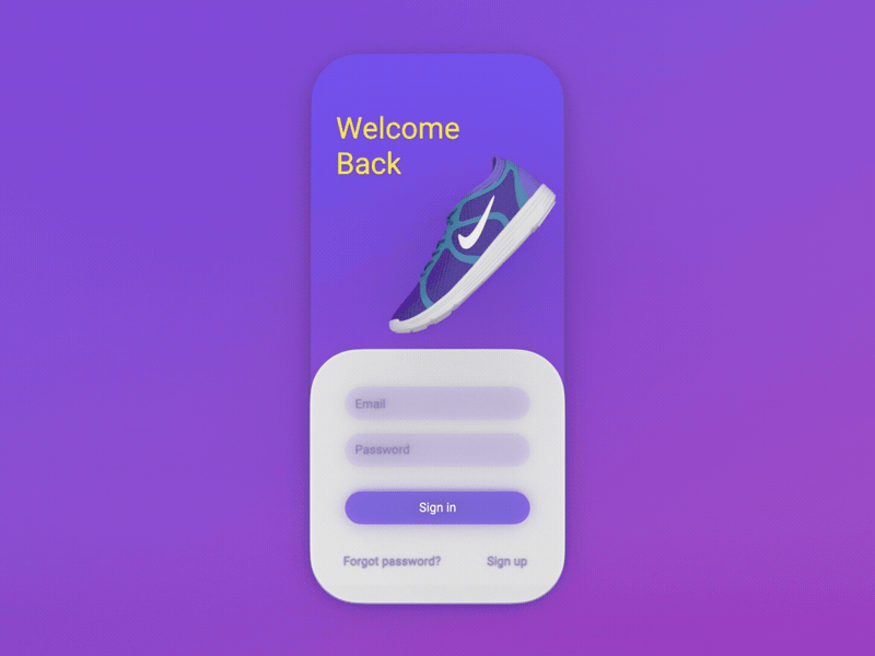 3D UI Animation - Sign in