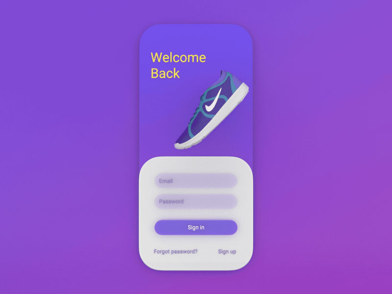 3D UI Animation - Sign in ui
