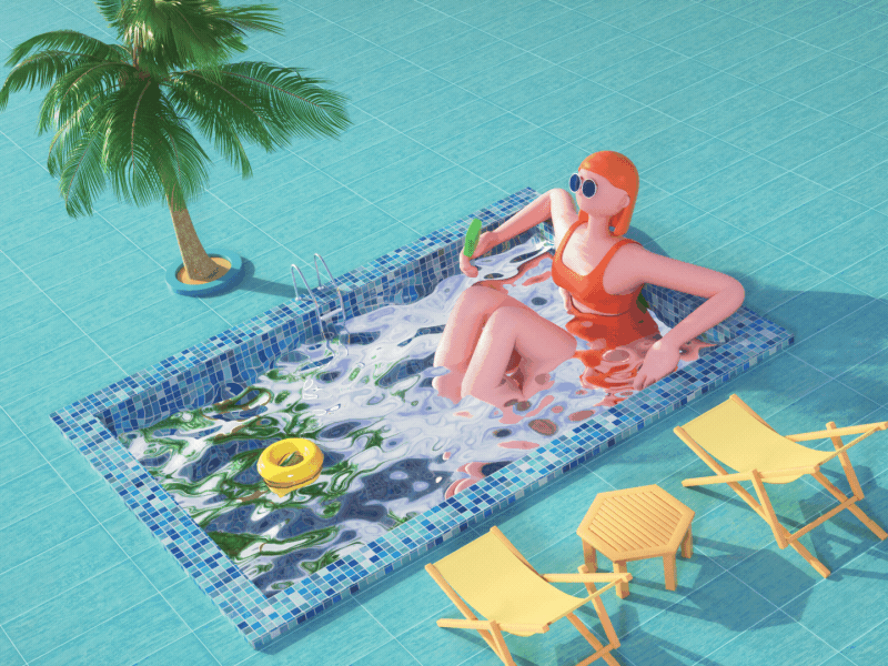 Summertime - Swimming Pool 3d animation summertime