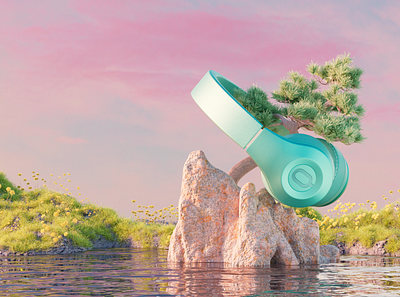 The Fantasy Land of Headphones #01 3d blender design production